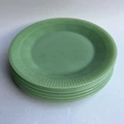 SET OF 6 Vintage Fire-King Jadeite Jane Ray 9" Plates Ribbed Pattern