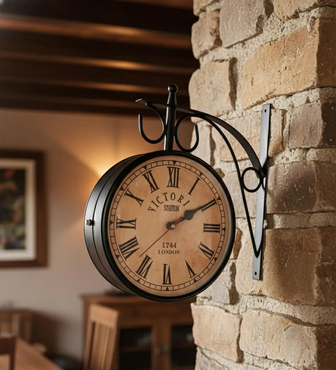 Vintage Victoria Station Clock Double Sided Clock Railway Station Wall Clock