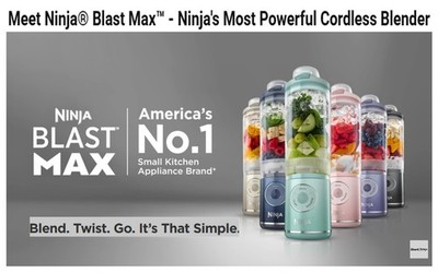 Ninja Blast Max Portable Blender 650ml Cordless Ice Crusher USB