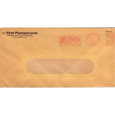 1963 May 16 Century of Commercial Banking First PA Banking Envelope TG7-PC3