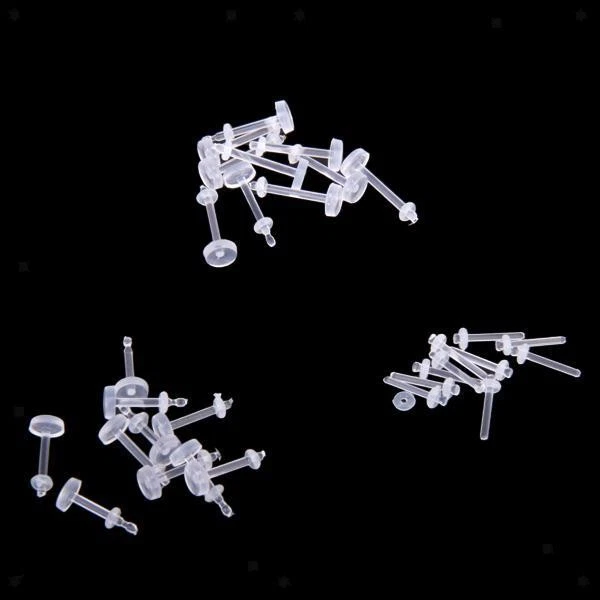 Anelli Per Labbra In Acrilico Trasparente Da 30 Pezzi 16G E 18G Labret - Immagine 3 di 4