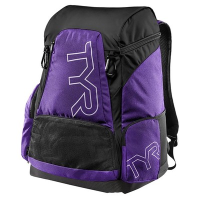 Alliance Backpack TYR Wet/Dry Athletic Gym and Pool Bag for 45 Liter, Purple 