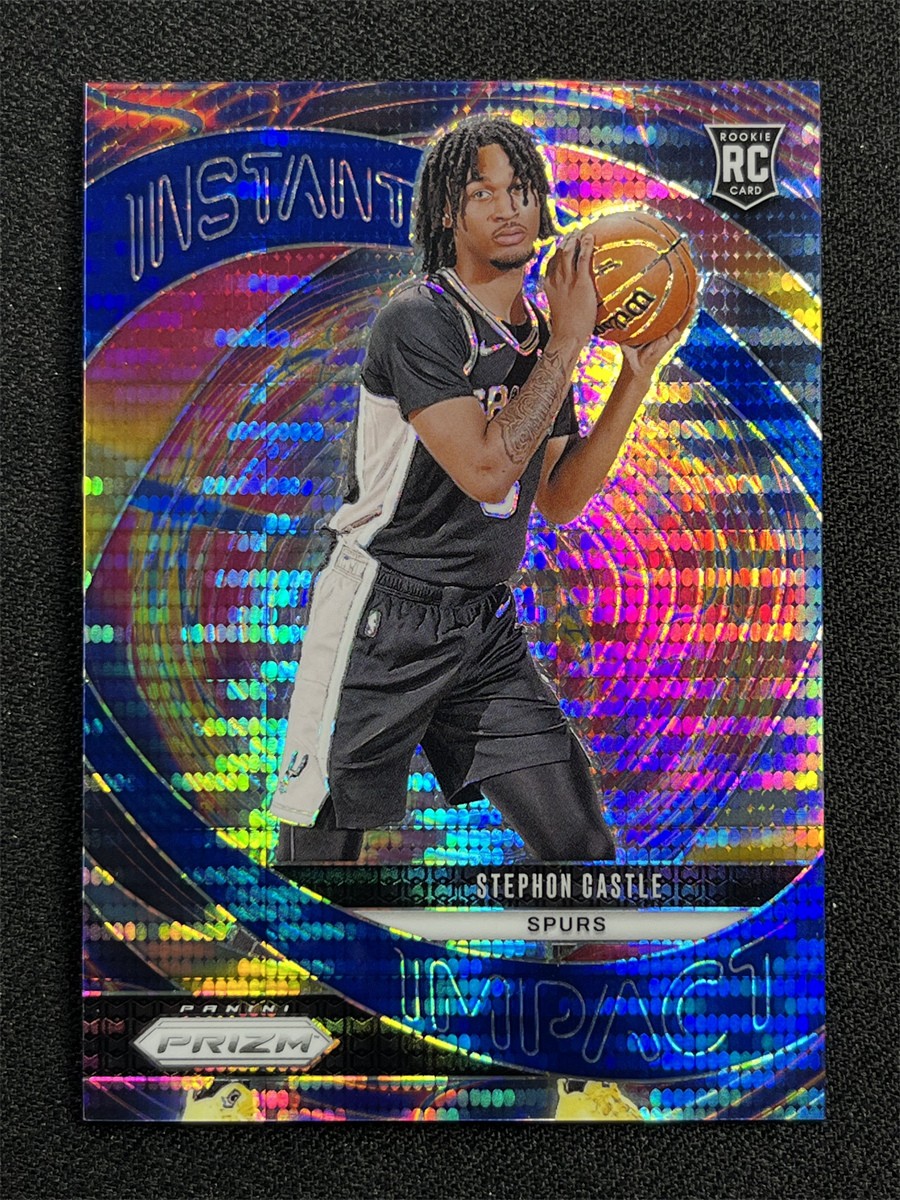 2024-25 Panini Prizm Stephon Castle #4 Blue Pulsar Instant Impact Rookie RC /99