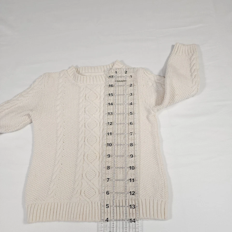 Suéter Janie and Jack Niños 18-24 Meses Crema Cable Tejido Algodón Mezcla Lana Foto 4 de 4