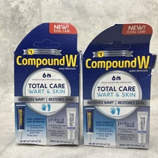 Pack Of 2! Compound W Wart Remover Total Care Wart & Skin- Brand New!