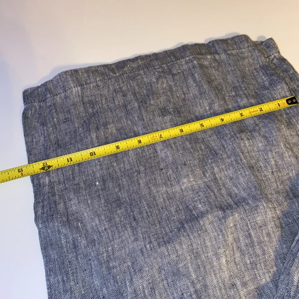 Lands End Womens Gray Linen Pants 18W Mid Rise Wide Leg - Image 3 of 4