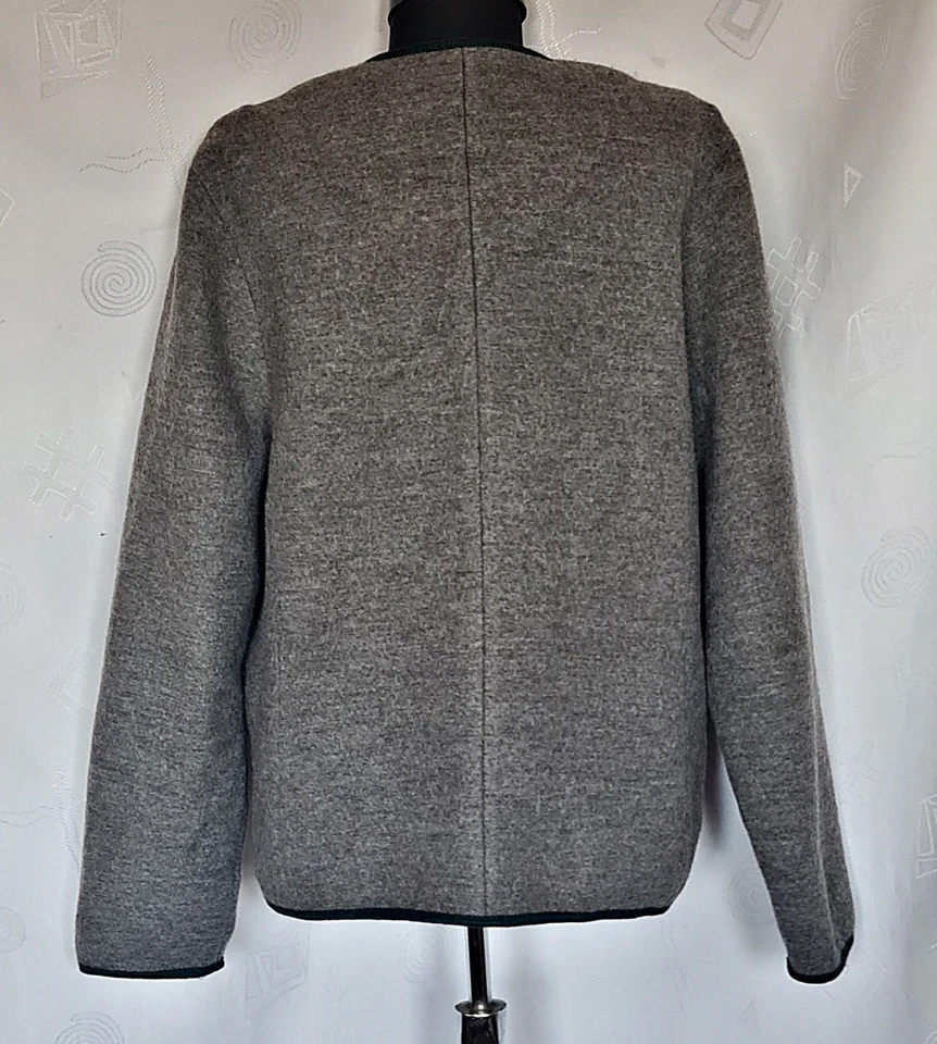 JACKET VINTAGE AUTHENTIC STAPF OKTOBERFEST DIRNDL TYROL WOOL GRAY WOMEN US16EU44 - Image 3 of 4