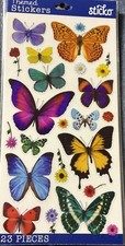 Themed/ Everyday Sticker Single Sheet / Butterflies/ 23 pieces