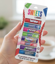 Hershey Candy Flavored Lip Balm Set - 8 Pack Twizzlers Jolly Rancher Bubble gum