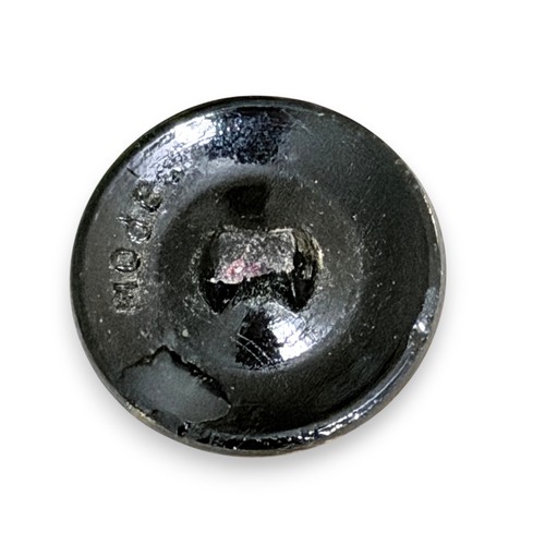 c1900 La Mode Black Glass Jewel Buttons Clear Crystal Center Swirl 23mm Lot of 2 - Picture 3 of 8