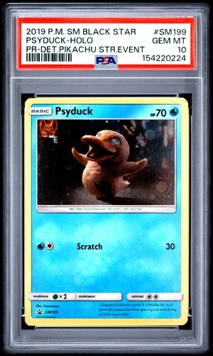 2019 POKEMON SM BLACK STAR PROMO #SM199 PSYDUCK-HOLO PSA 10