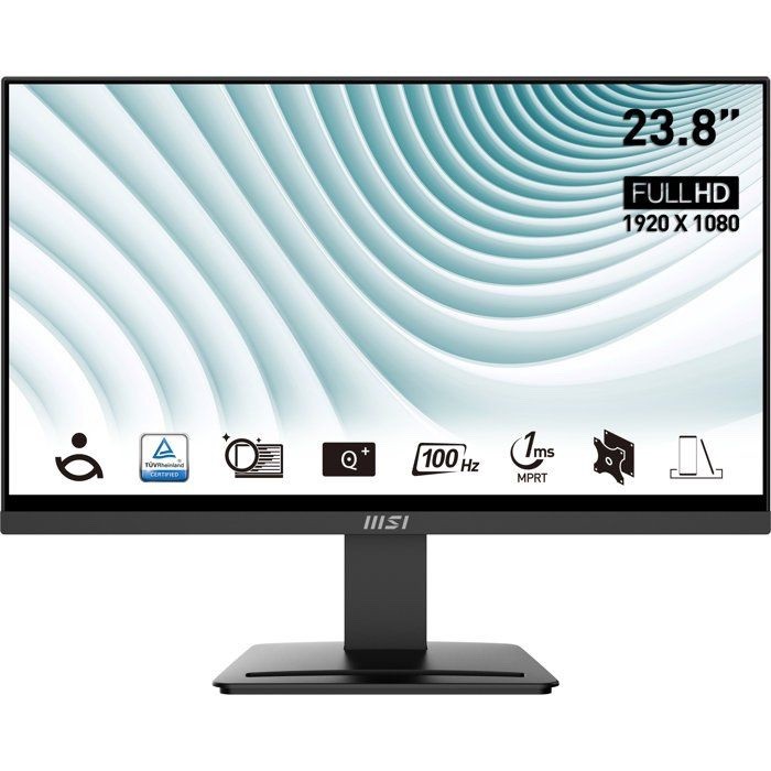 Écran PC MSI PRO MP2412 Noir 23.8" FHD 100Hz avec Dalle VA 1ms pour Bureau