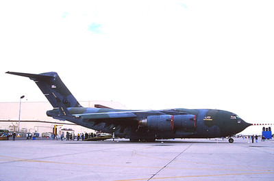 Original colour slide YC-17A Globemaster III 70025/ED of AFFTC USAF