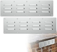 ✅ NEW - 2-Pack Stainless Steel Grill Vent Panels 15"x4.5" Outdoor Kitchen