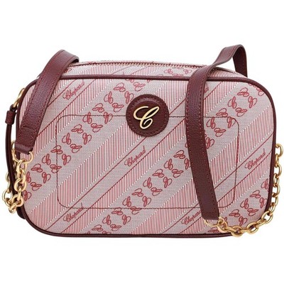 Chopard Women's Crossbody Bag Happy Sport Bordeaux Red Canvas Camera 95000-1114