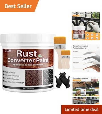 Easy Apply 2-in-1 Rust Converter Paint - 35oz Fast-Drying & Waterproof Formula