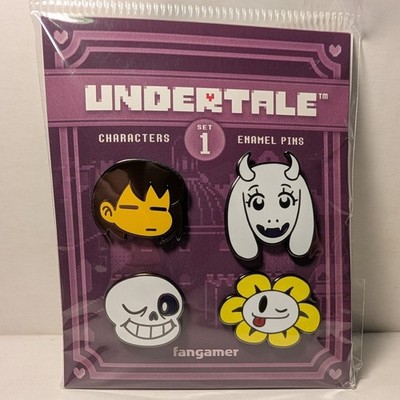 Undertale Characters Enamel Pin Set Sans Toriel Flowey And Frisk 4x Badges