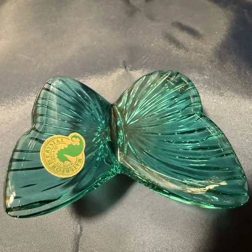 Vintage Waterford Ireland Crystal Butterfly Figurine Paperweight Blue