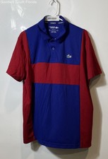 Lacoste Sport Mens Blue Red Collared Short Sleeve Golf Polo Shirt Size XL