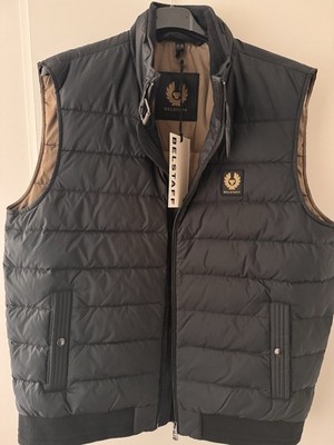 Belstaff Weste Schwarz Größe 52 Herren Neu Etikett Top Zustand Original Top