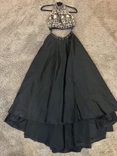 Elegant, two piece Sherry Hill Formal Dress, Prom/Holiday. Sz 2 Black/Multi.