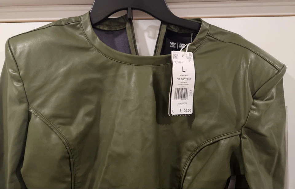 Adidas Ivy Park Body Leotardo Cuero Sintético Verde Oliva - Para Mujer Grande Foto 4 de 4