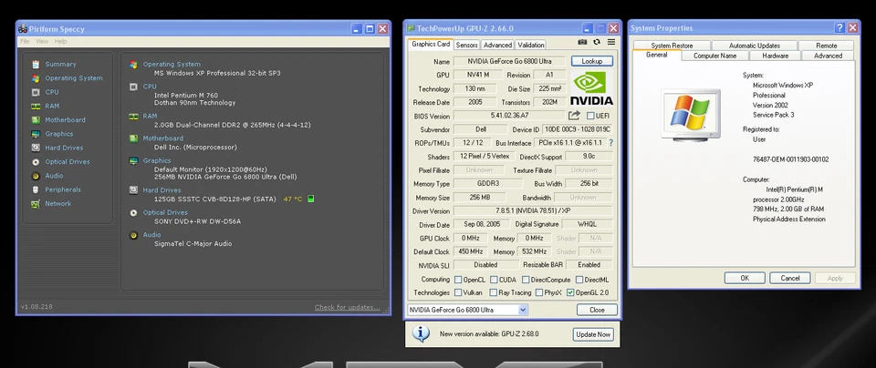 Dell Inspiron XPS Gen 2 Pentium M GeForce Go 6800 Ultra 128GB SSD 2GB RAM XP Pro Foto 2 de 4