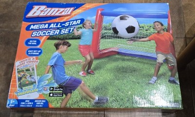 Banzai Mega All-Star Soccer Set with Inflatable Soccer Goal Net and Ball 