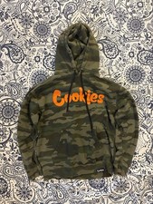 Cookies Camo Hoodie M Green Orange Logo Pullover Streetwear Hoodie