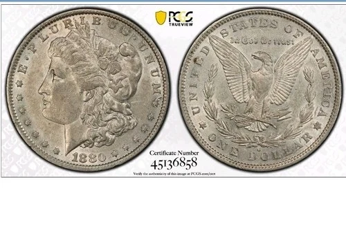 1880-O Morgan Silver Dollar PCGS AU50
