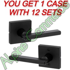  12-Sets Kwikset Halifax Passage Closet Hallway Handle Matte Black 97200-871
