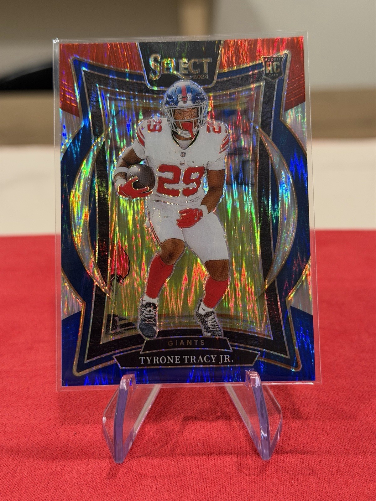2024 Panini Select - Concourse Tyrone Tracy Jr. #61 Red & Blue Shock Prizm (RC)