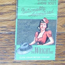 GIRLIE MATCHBOOK COVER: WRIGHT HAT LIBBY, MONTANA NICE RACK MATCHCOVER -A12