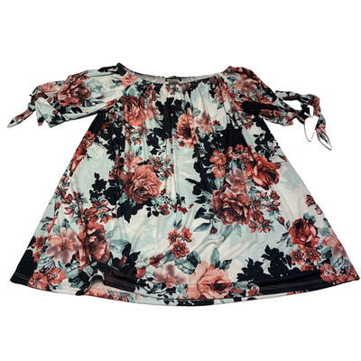 HEIMISH USA Womens Size Small Top Colorful Floral Print .