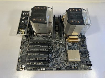 ASUS Z10PE-D8 WS dual socket LGA 2011 motherboard, w/ 2x E5-2687W CPUs + coolers