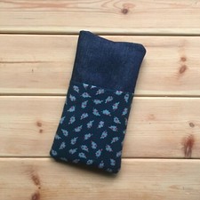 FOR IPHONE 12 / 12 MINI / 11 HANDMADE PHONE CASE FABRIC AND SMALL POCKET LEAVES