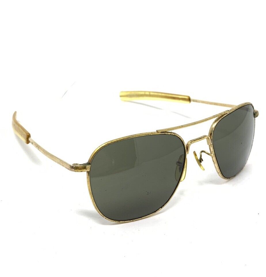 AMERICAN OPTICAL AO 12K GF GOLD VINTAGE AVIATOR SUNGLASSES K36