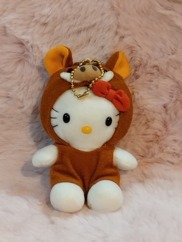 Vintage Hello Kitty Mini Brown Hog w/ Hood 4" Plush Doll Sanrio VG Cond. - Picture 3 of 11