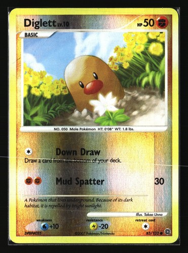 Pokemon DIGLETT 85/132 Reverse Holo (2007 Secret Wonders) LP/Light Play