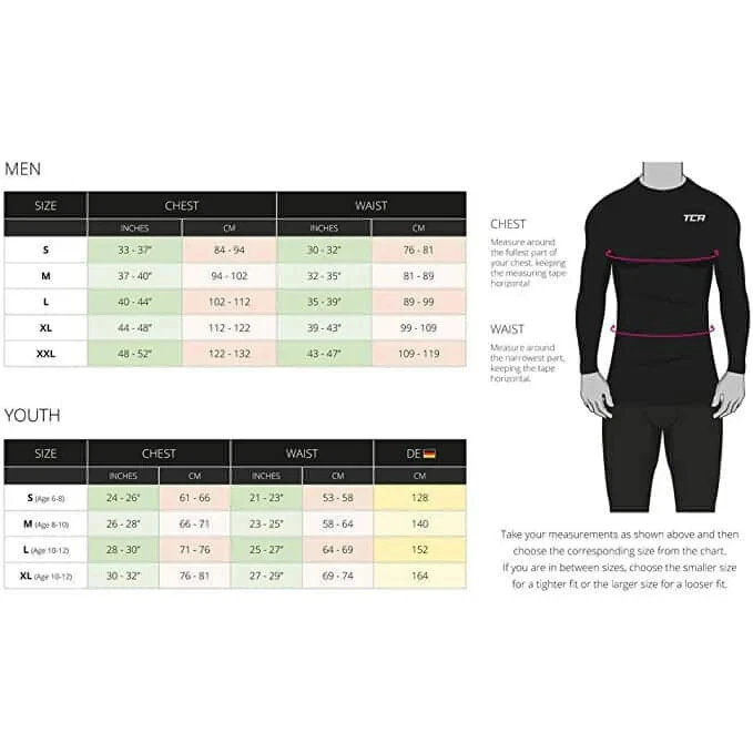 MENS COMPRESSION BASE-LAYER THERMAL LONG SLEEVE TOP SKIN TIGHT TCA MUSCLE GYM - Image 2 of 4