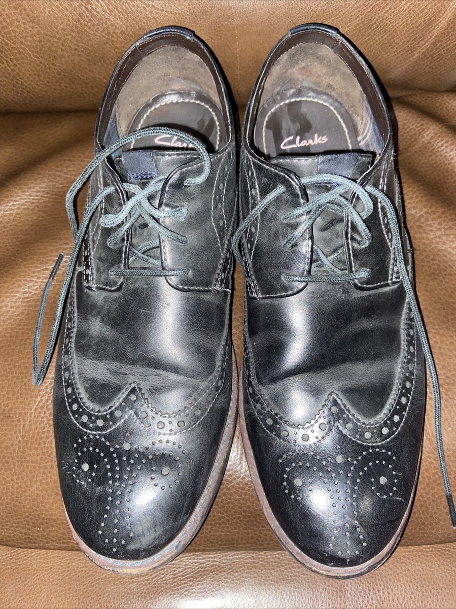 銀製品まとめ Clarks Garnet Limit Black Leather Brogue Wingtip Derby Oxford