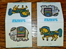 Lot of 2 Vintage unused Zanies Front Strike Animal Horse, Elephant Matchbooks