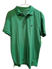 American Eagle Outfitters Polo Shirt Mens M Kelly Green Y2K Athletic Fit 
