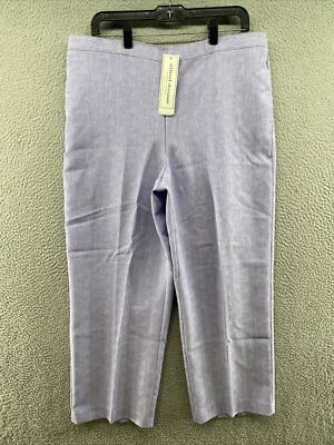 Alfred Dunner Women's Nantucket Classic fit Elastic Waist Purple Pants Size  18