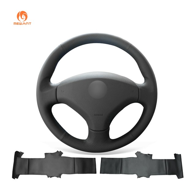 Black Artificial Leather Steering Wheel Cover for for Peugeot 308 2007