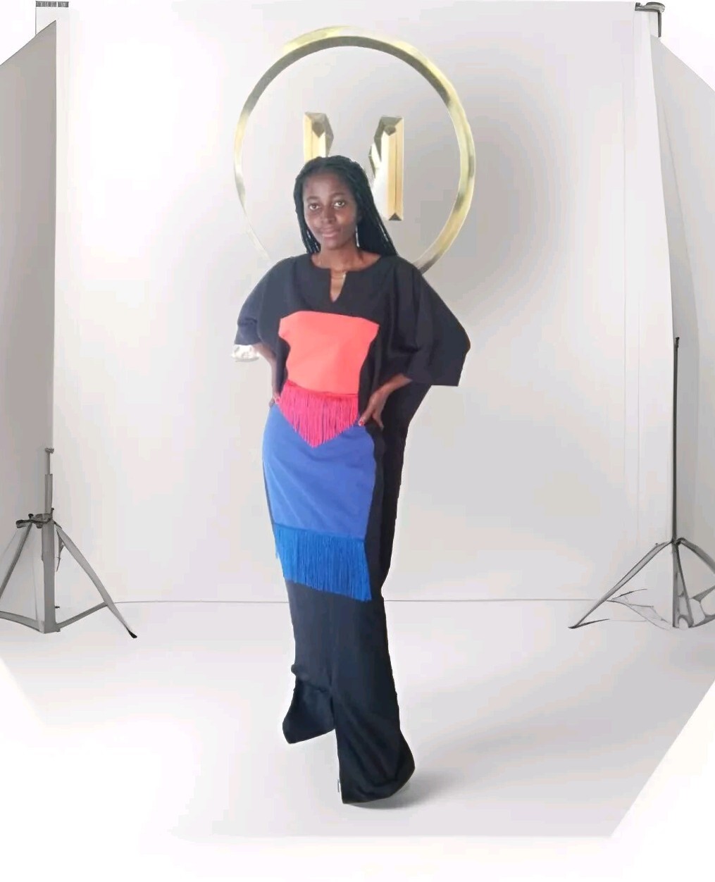 Maxi vestido colorido con flecos Rich Aunty Vibes, Bubu Rich Aunty Vibes talla M y L