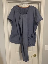 Women's SCRUBSTAR SCRUB SET Top 2X and Pants L in Condor Grey