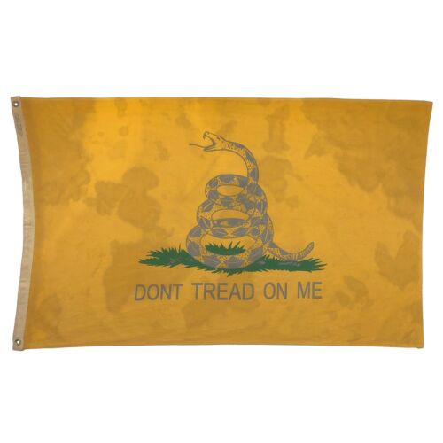 Vintage Cotton Gadsden Flag Old Cloth Snake American Don't Tread On Me USA Dont - Afbeelding 1 van 6