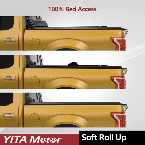 8ft 96" Bed Tonneau Cover Soft Roll Up for 02-24 Dodge Ram 1500 2500 3500 w/ Led - Picture 3 of 8