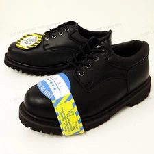New Men's Steel Toe Work Boots 4" Black Leather Oxford Oil Resistant Shoes Sizes